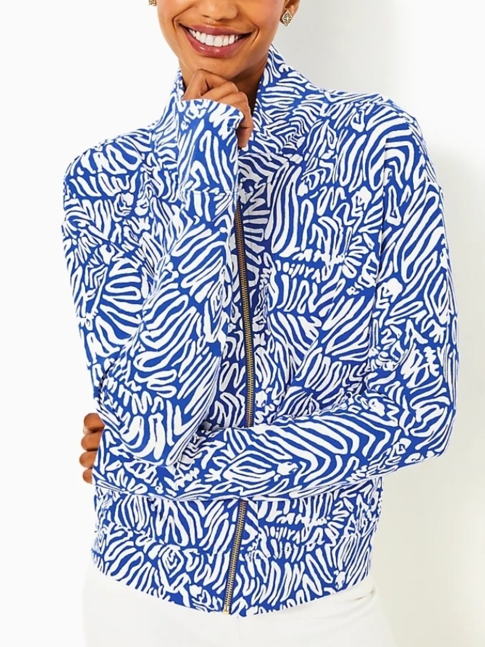 Lilly Pulitzer | Wrenley 50 SPF Printed Zip Bomber Jacket